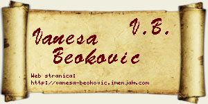 Vanesa Beoković vizit kartica